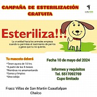 Campaña de esterilización 10 de mayo 2024